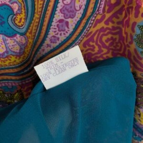 Johnny Was Boho Paisley 100% Silk Dress - Picture 5 of 7